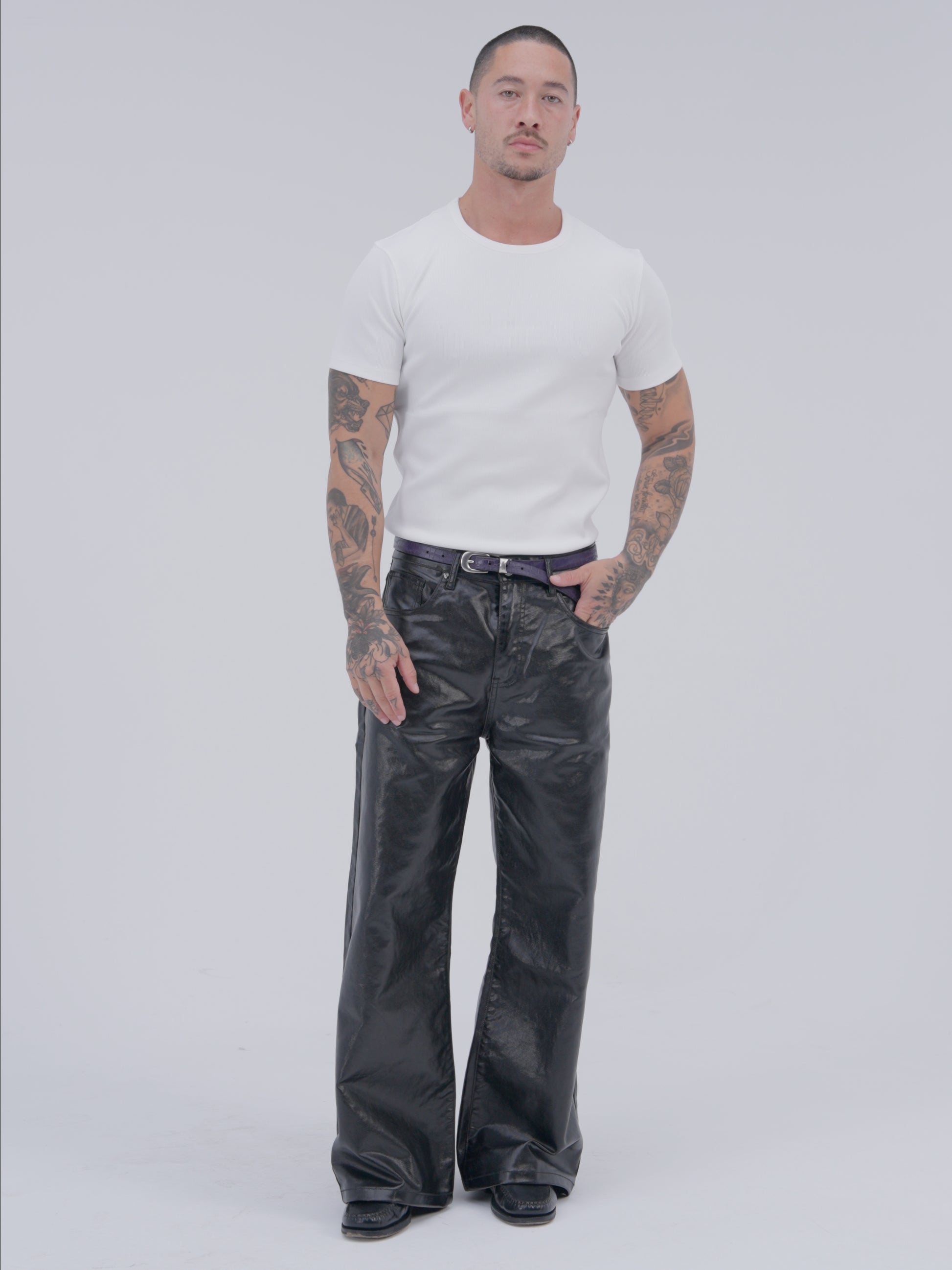 WAX DENIM PANTS